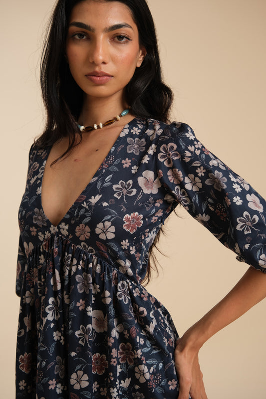 Puff Sleeve Dress - Printed