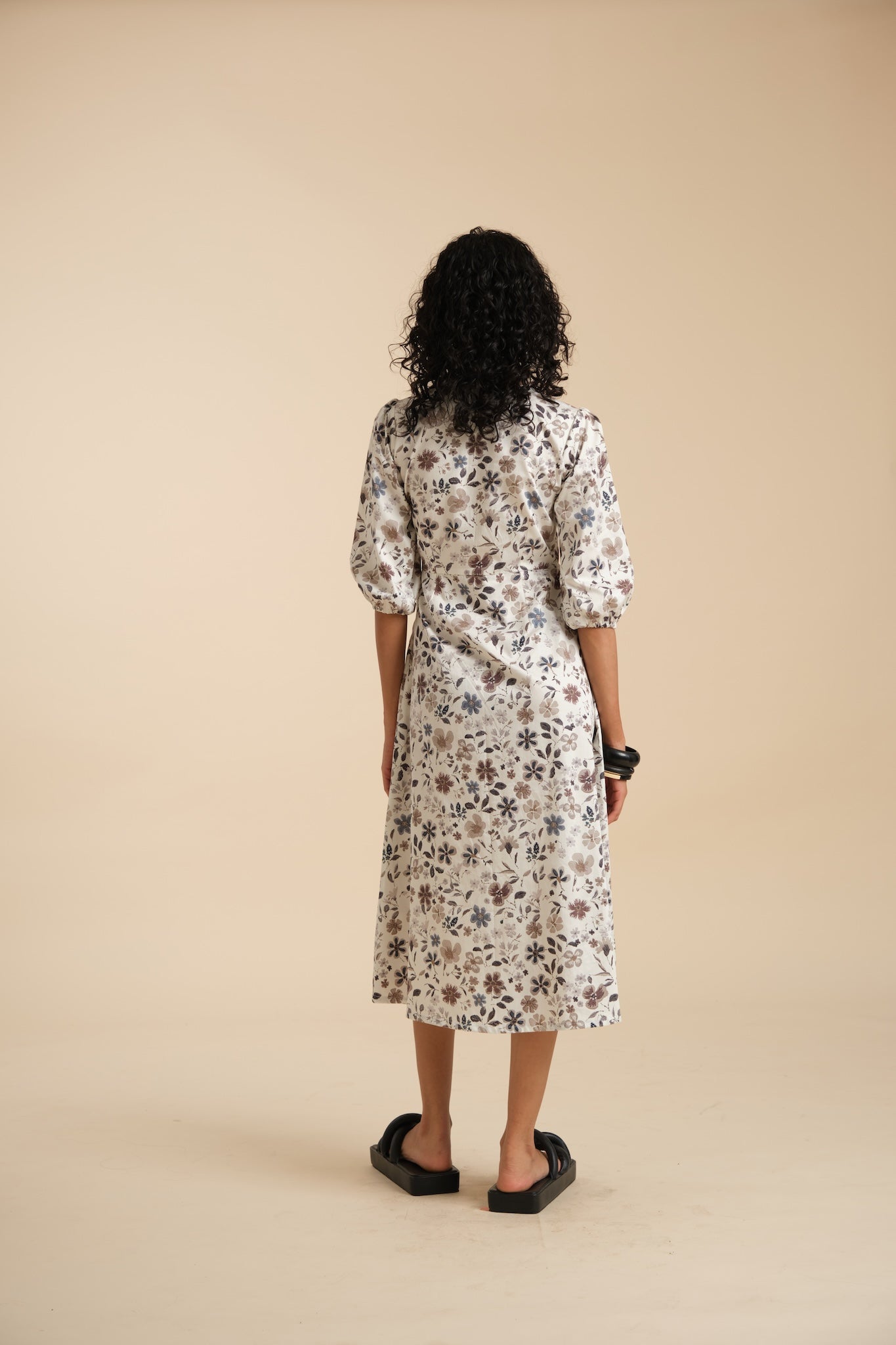 Puff Sleeve Dress - Printed