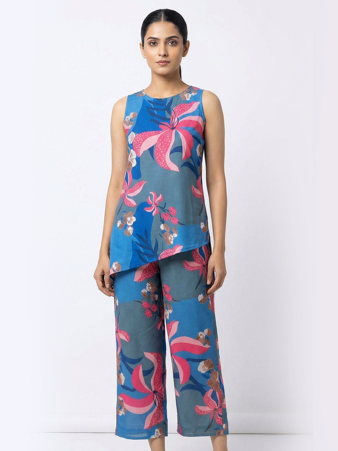 High low Top and Pant-Linen