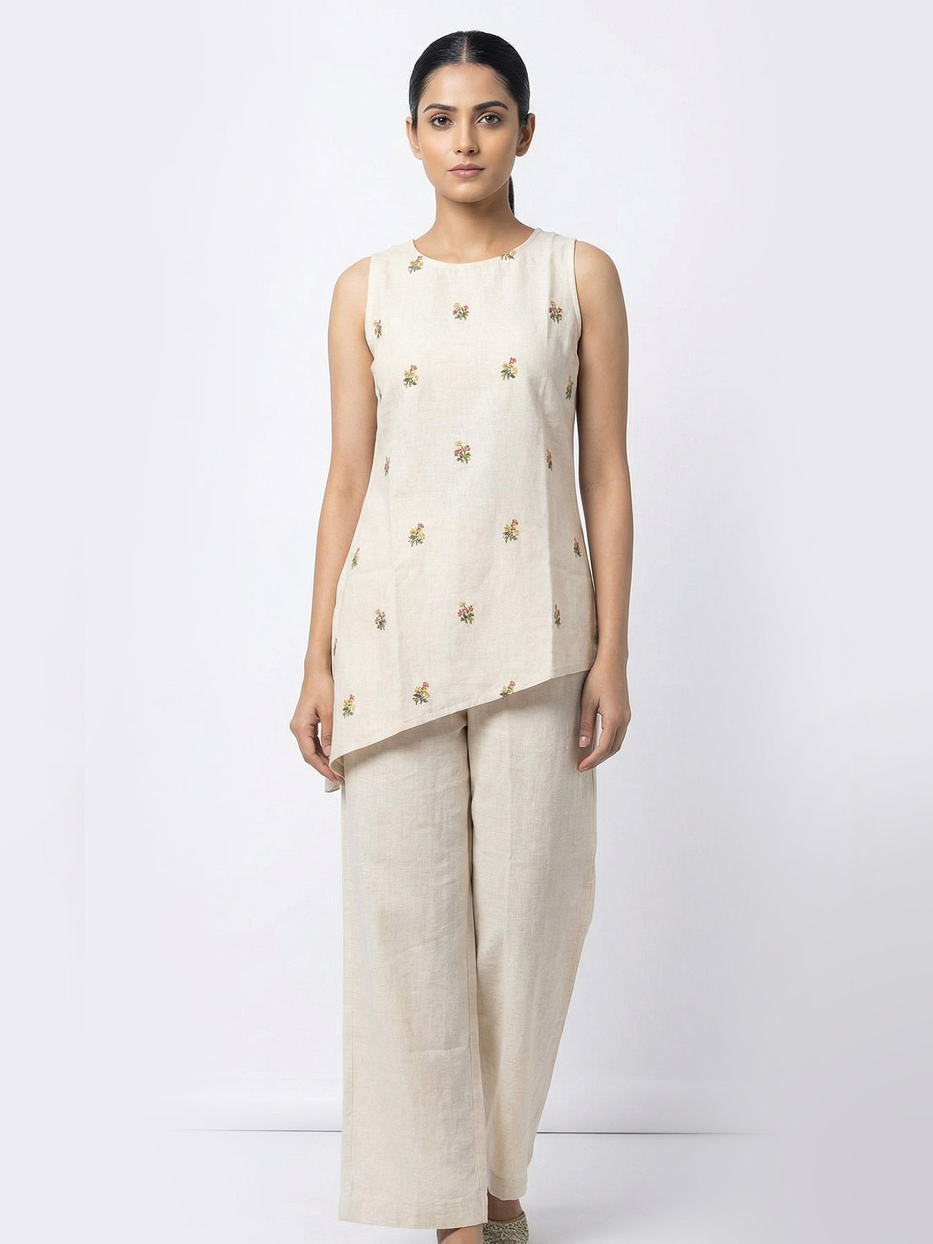 High low Top and Pant-Slub cotton