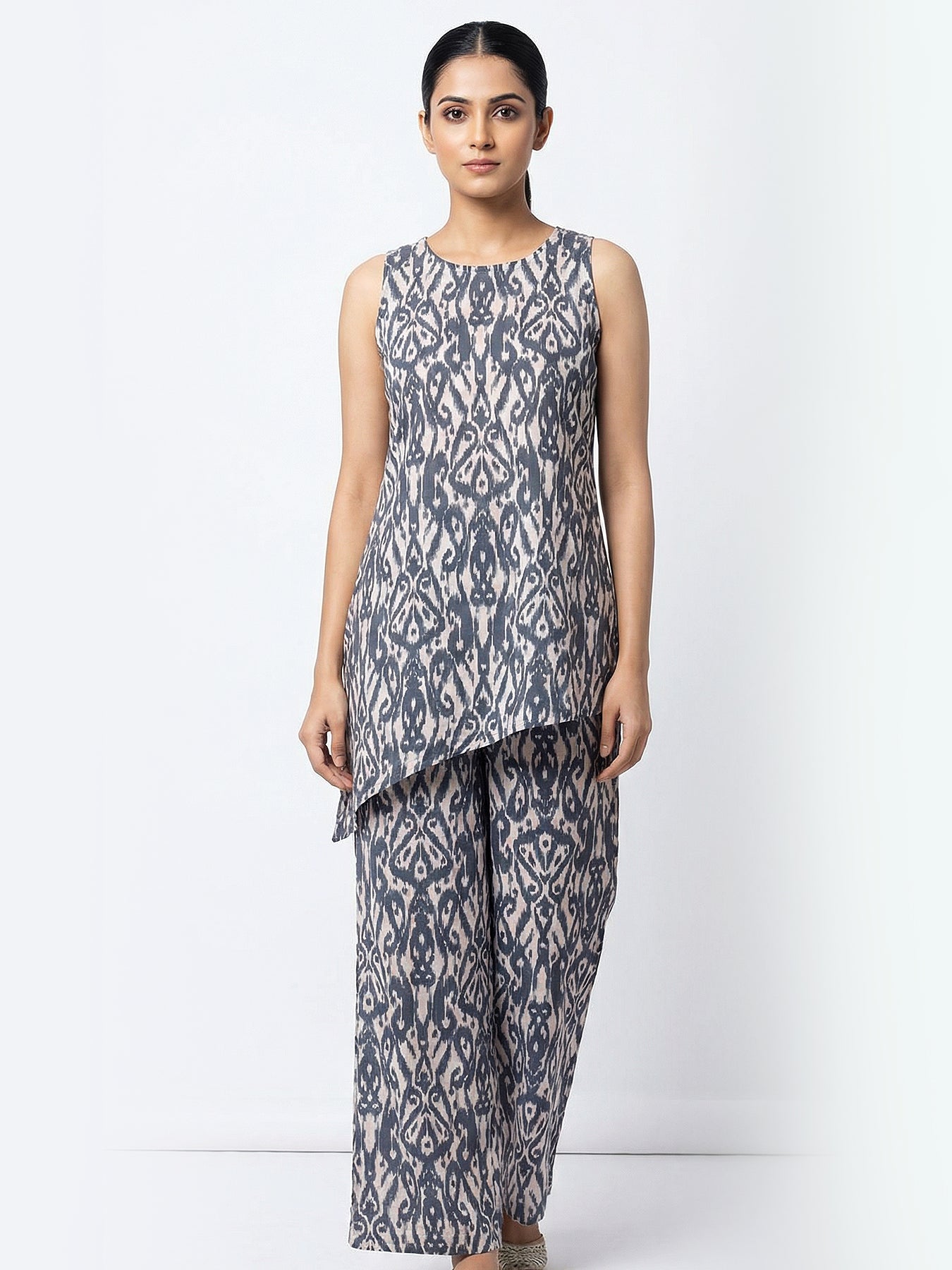 High low Top and Pant-Linen