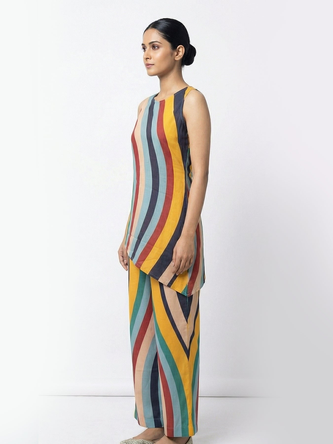 High low Top and Pant-Poly crape