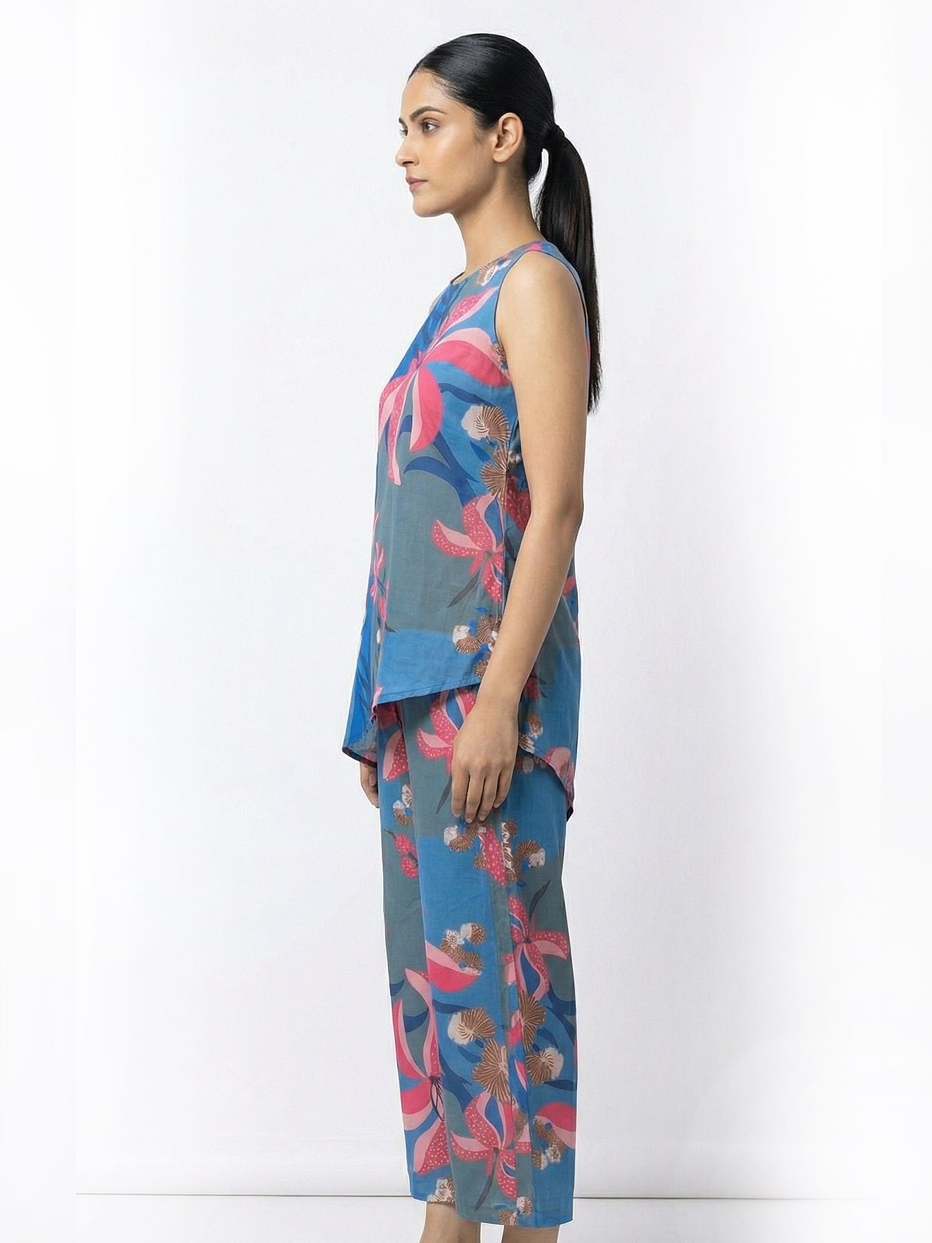 High low Top and Pant-Linen