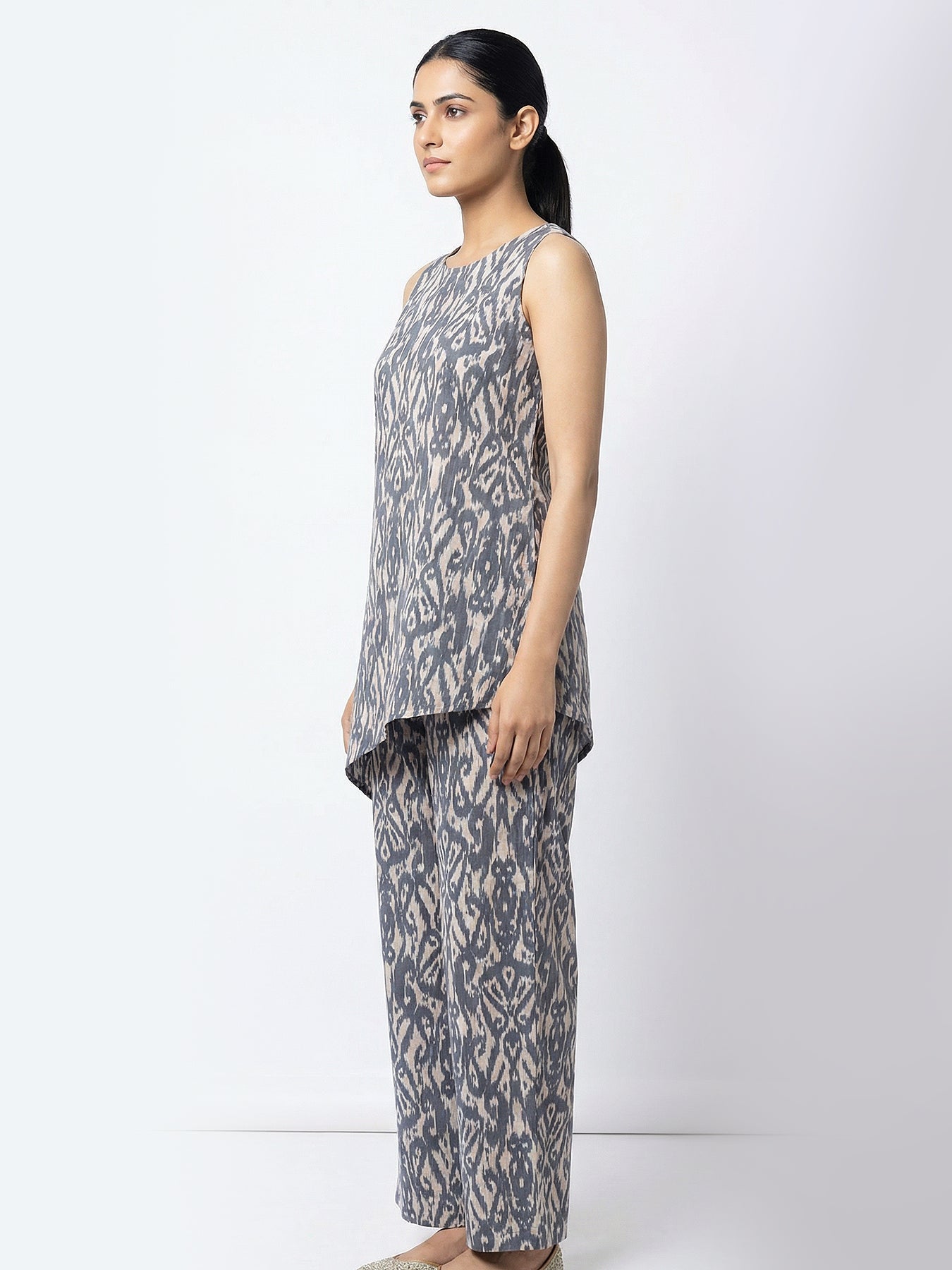 High low Top and Pant-Linen