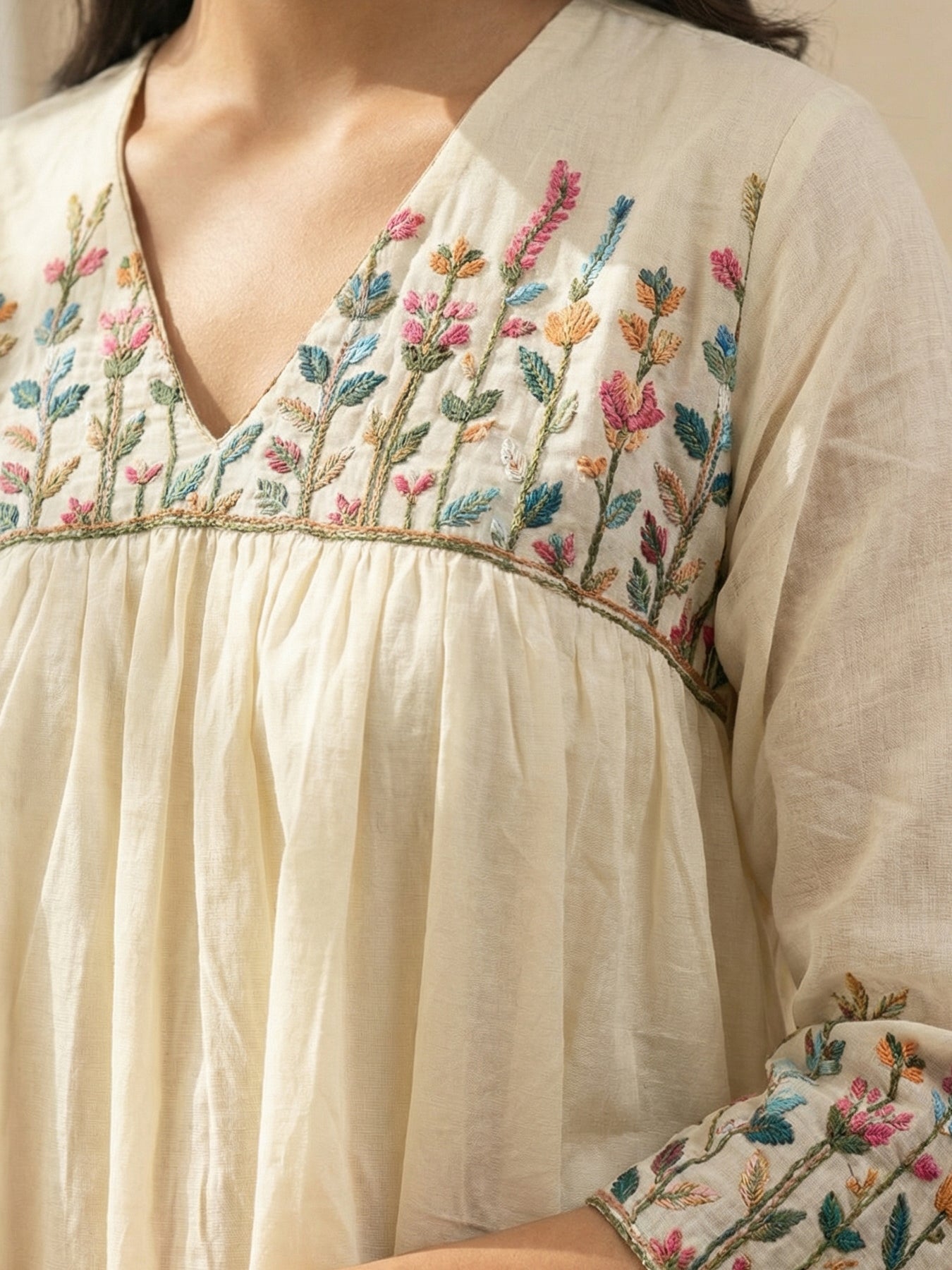 Alia Cut Kurti-Malai Chanderi