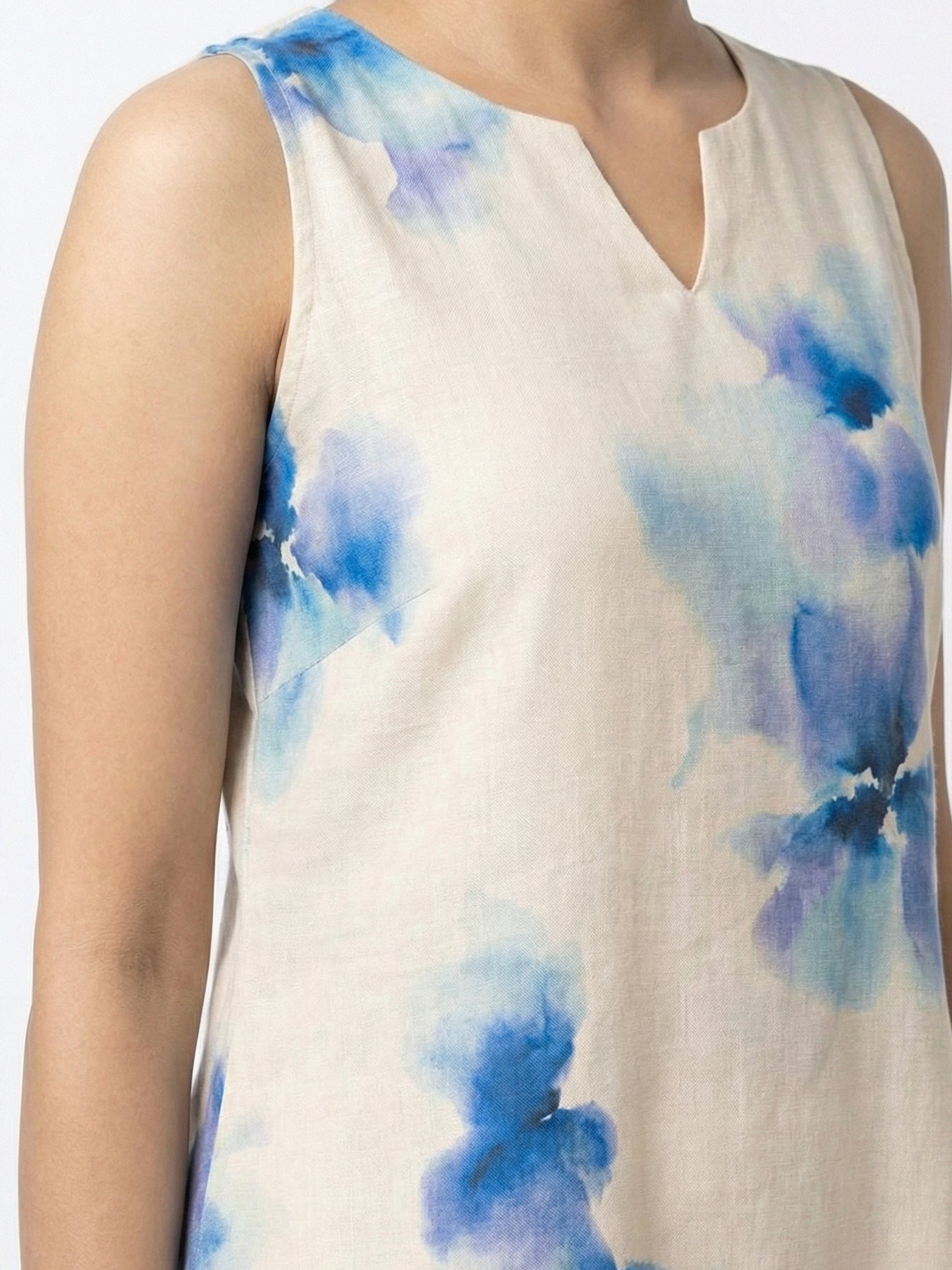 V Neck Dress -Poly Crape