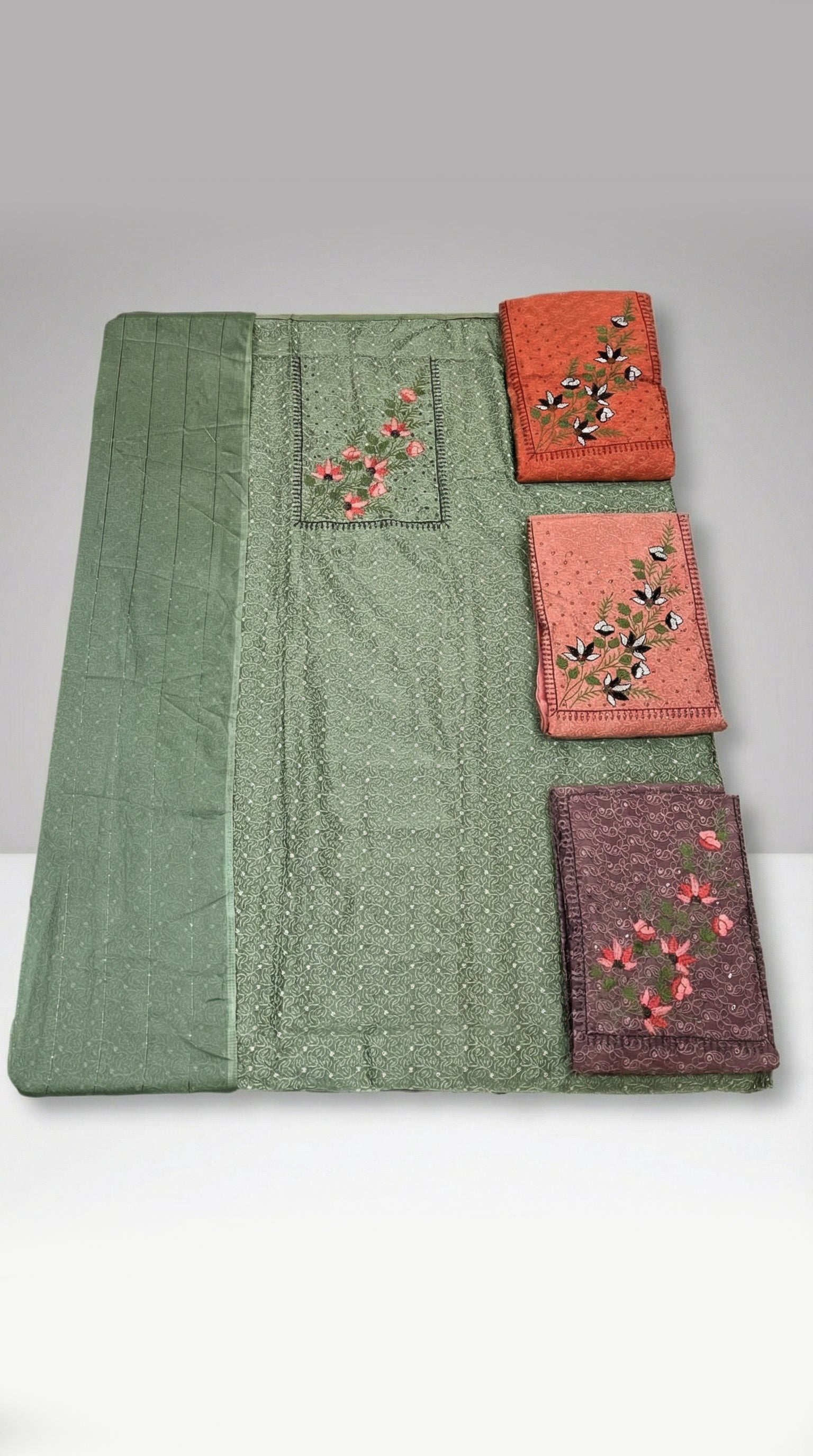 Elegant Embroidered Dress Material Set