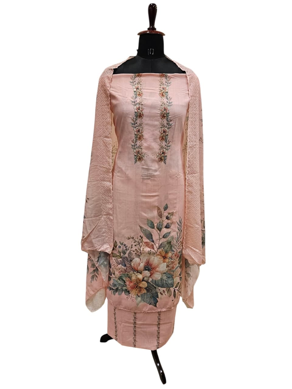 Elegant Floral Printed Salwar Suit Dress Material