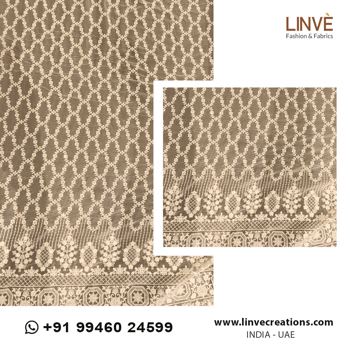 Dyeable Georgette with Heavy Border