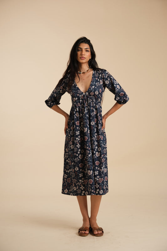 Puff Sleeve Dress - Printed
