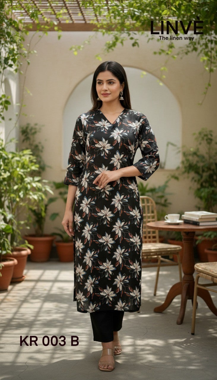 Straight Cut Linen Kurti