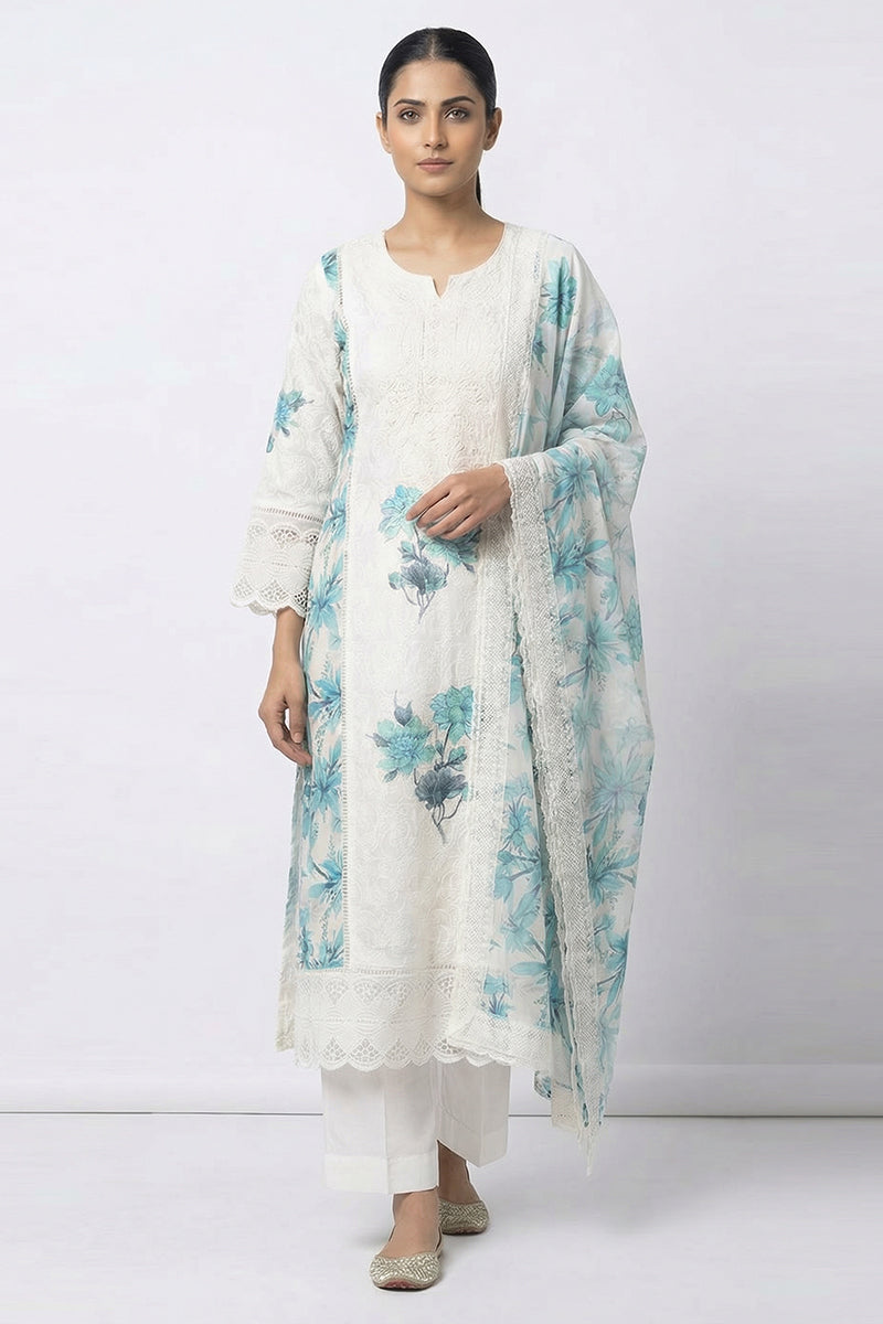 Elegant Floral Lace Salwar Suit Dress Material