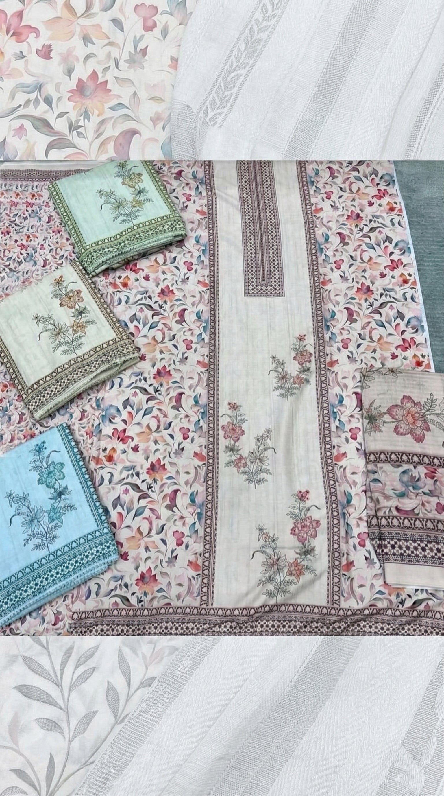 Premium Floral Printed Dress Material Set