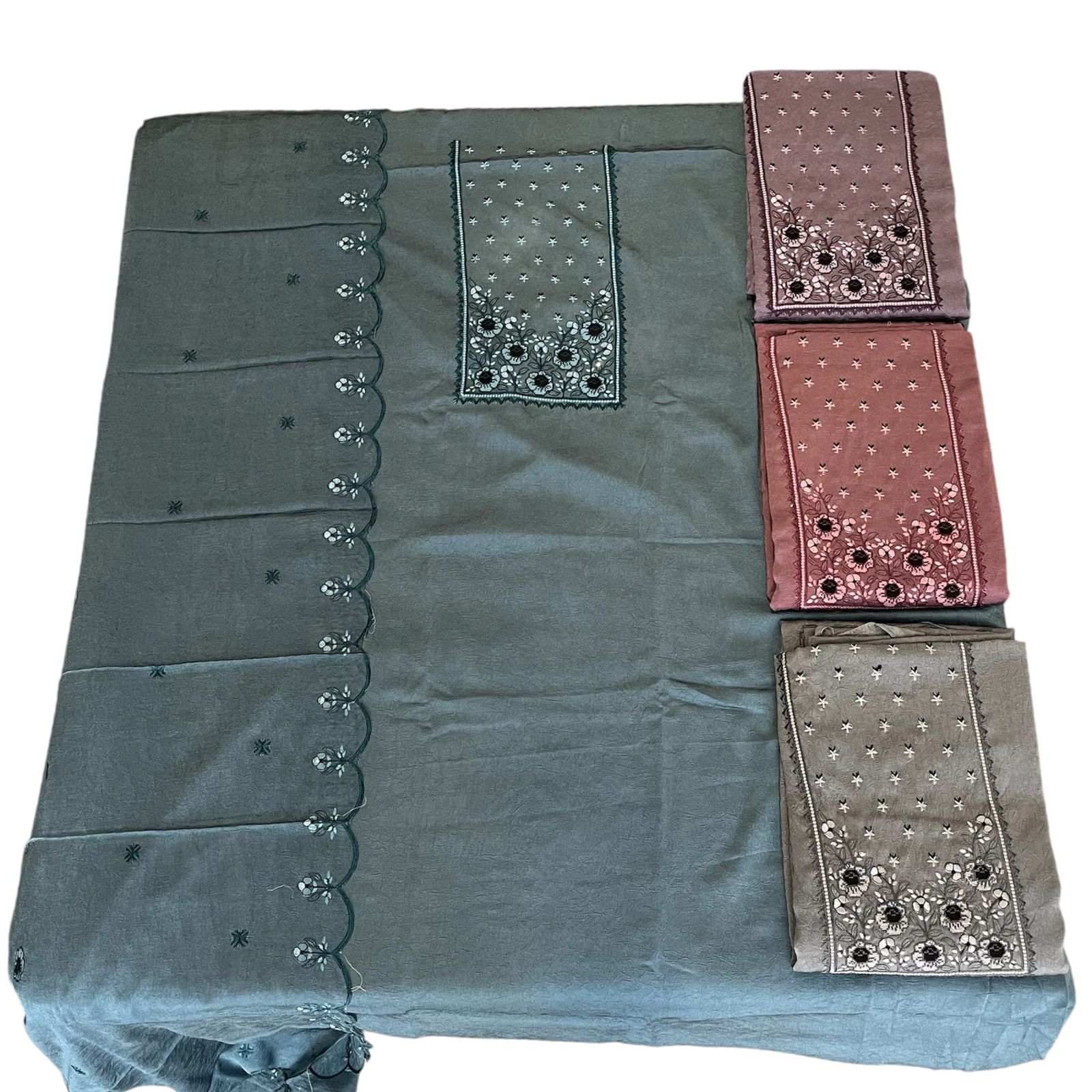 Elegant Embroidered Dress Material Set