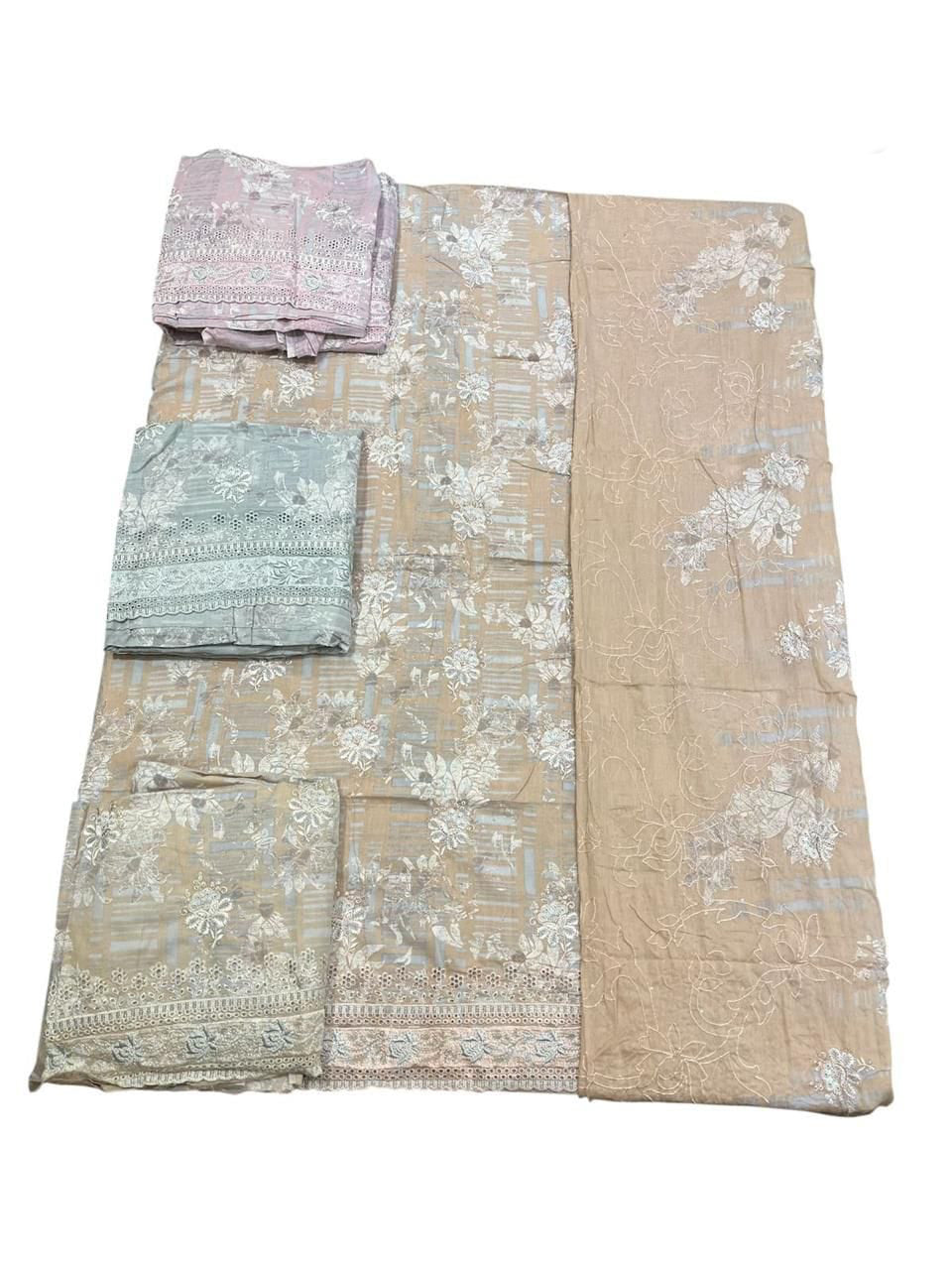 Elegant Floral Embroidered Salwar Suit Dress Material